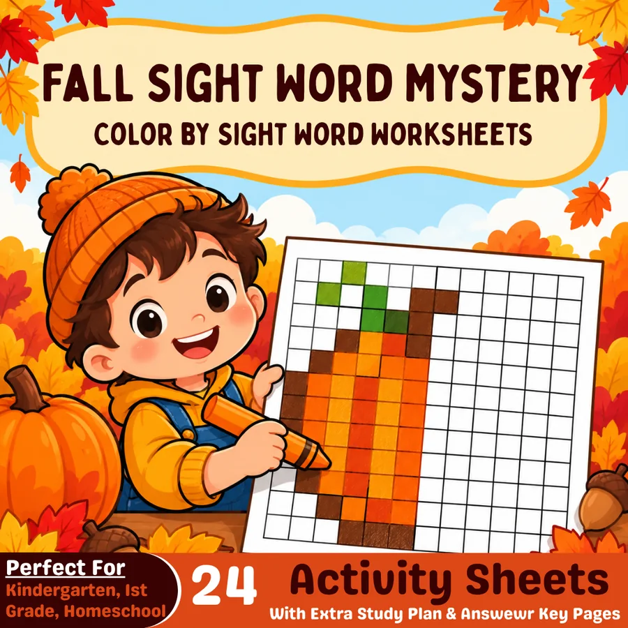 Fall Sight Word Mystery Pictures cover